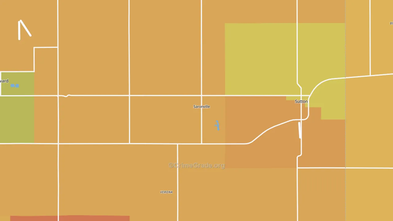 Saronville, NE Map of Vandalism Rates
