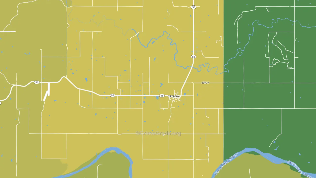 Sasakwa, OK Map of Vandalism Rates