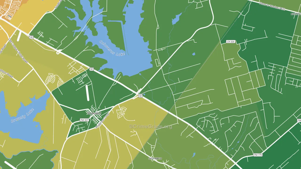 Saspamco, TX Map of Vandalism Rates