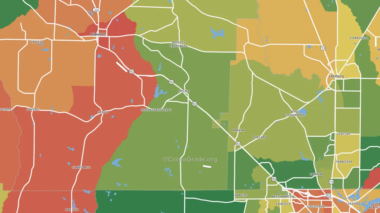 Sasser, GA Map of Vandalism Rates