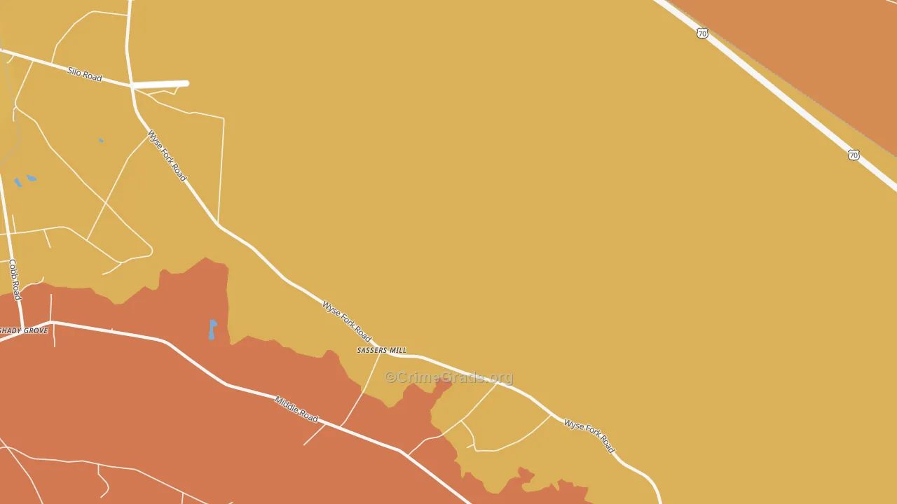 Sassers Mill, NC Map of Vandalism Rates