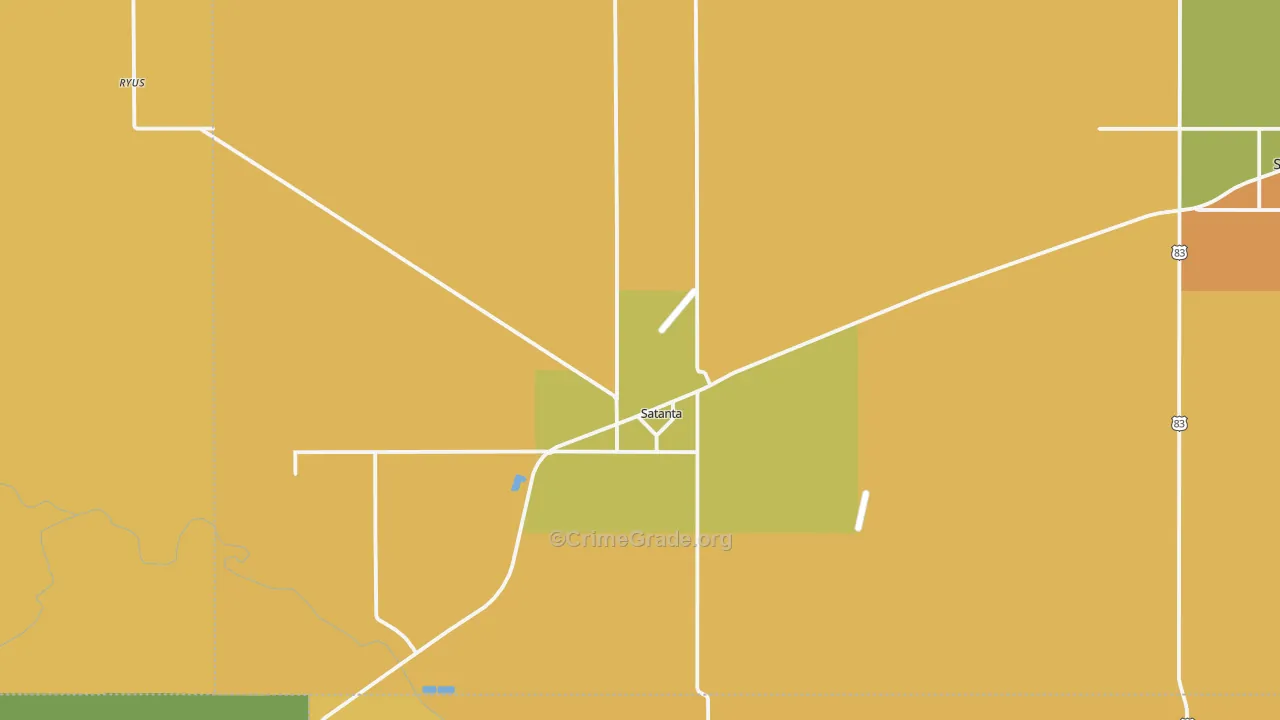 Satanta, KS Map of Vandalism Rates