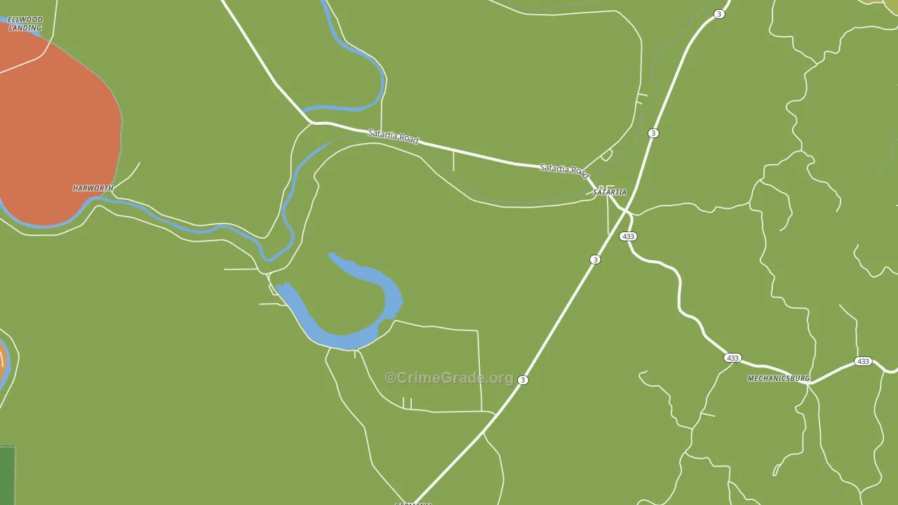 Satartia, MS Map of Vandalism Rates