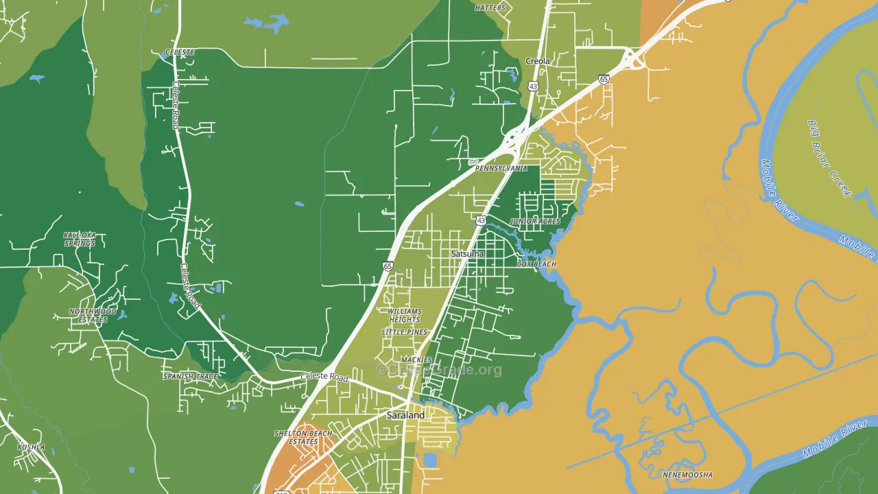 Satsuma, AL Map of Vandalism Rates