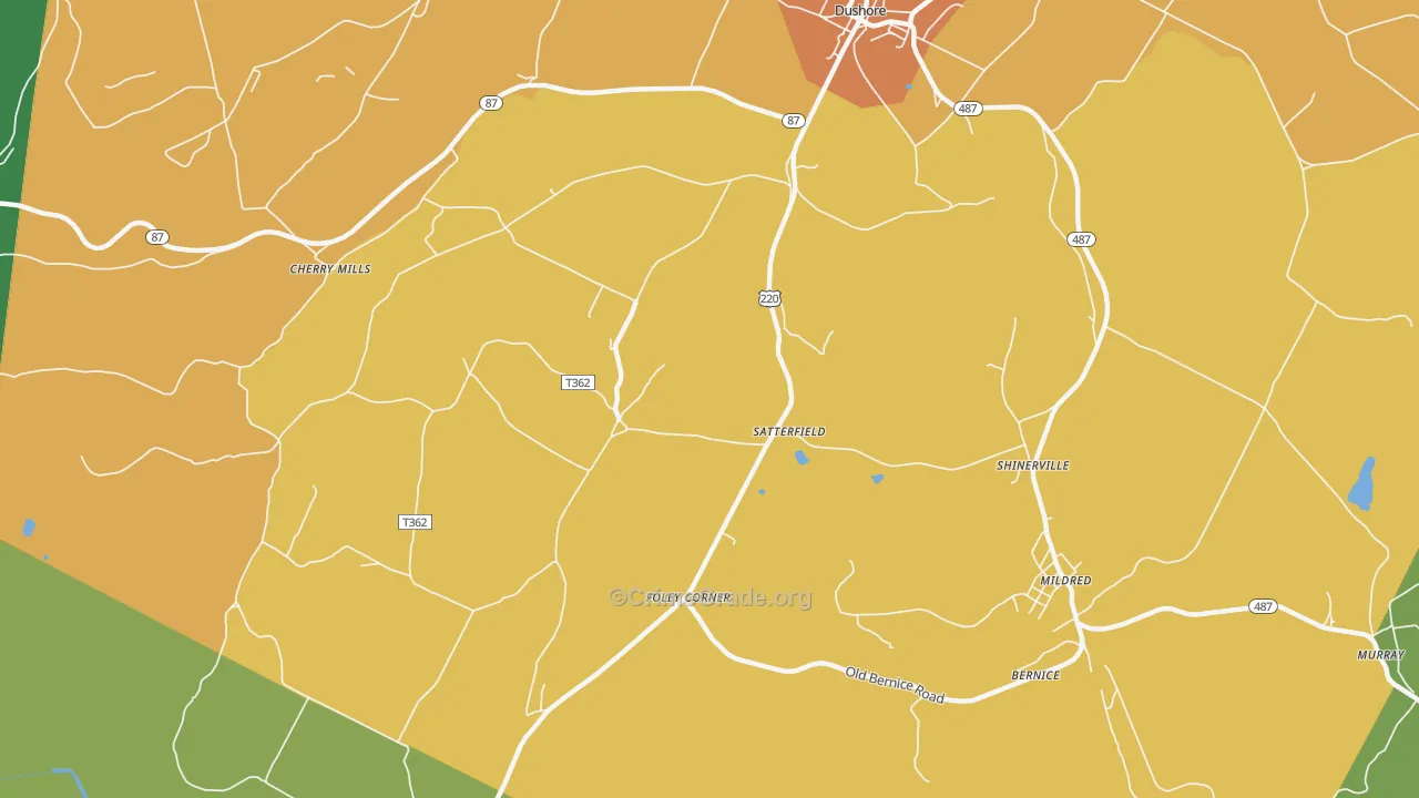 Satterfield, PA Map of Vandalism Rates