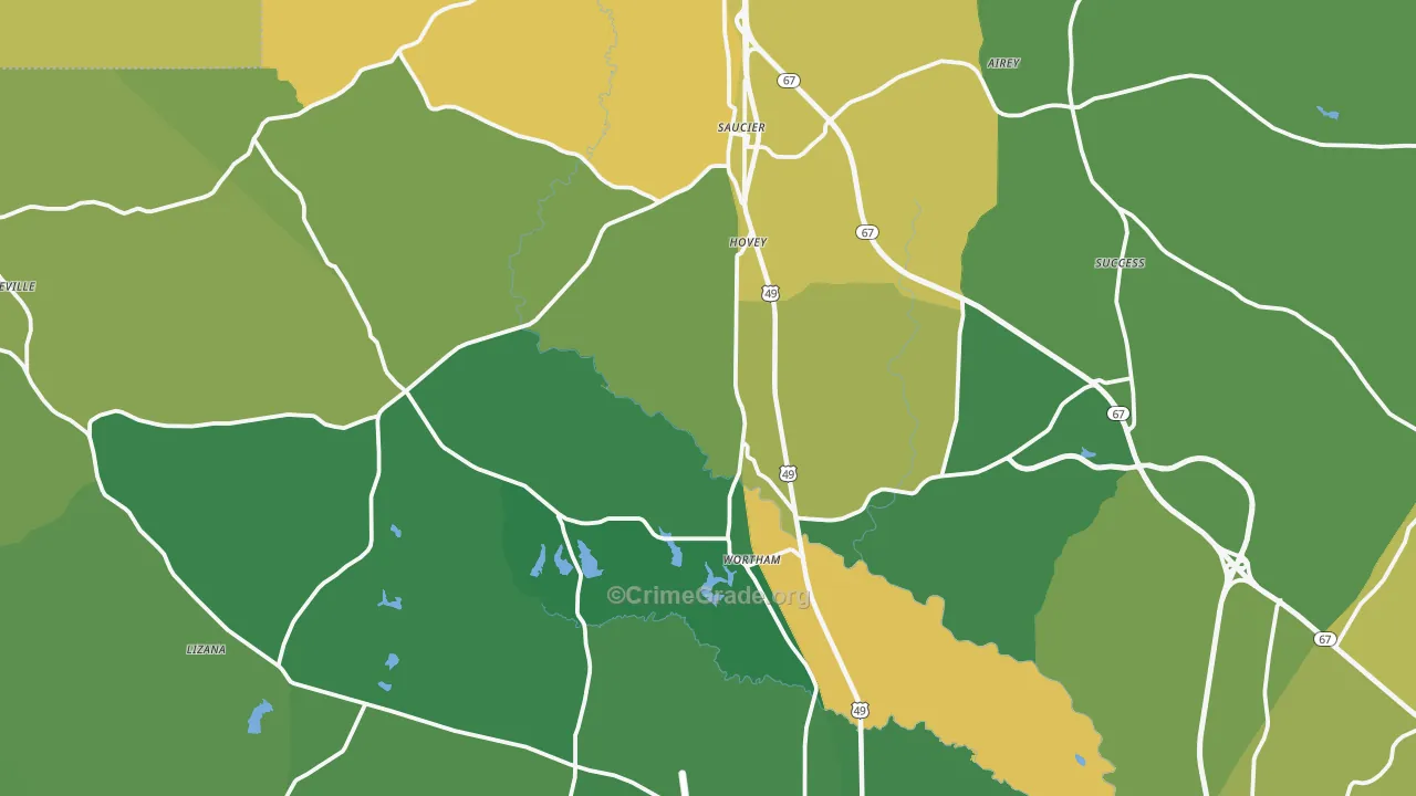 Saucier, MS Map of Vandalism Rates
