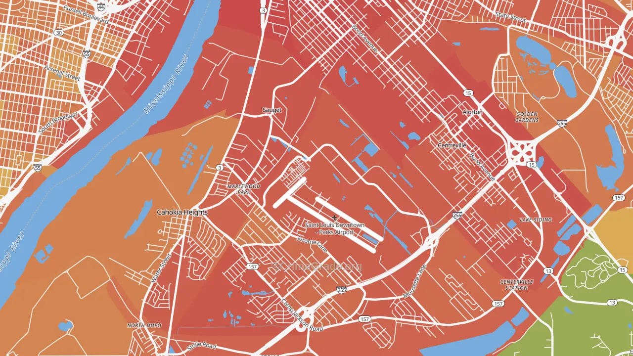 Sauget, IL Map of Vandalism Rates