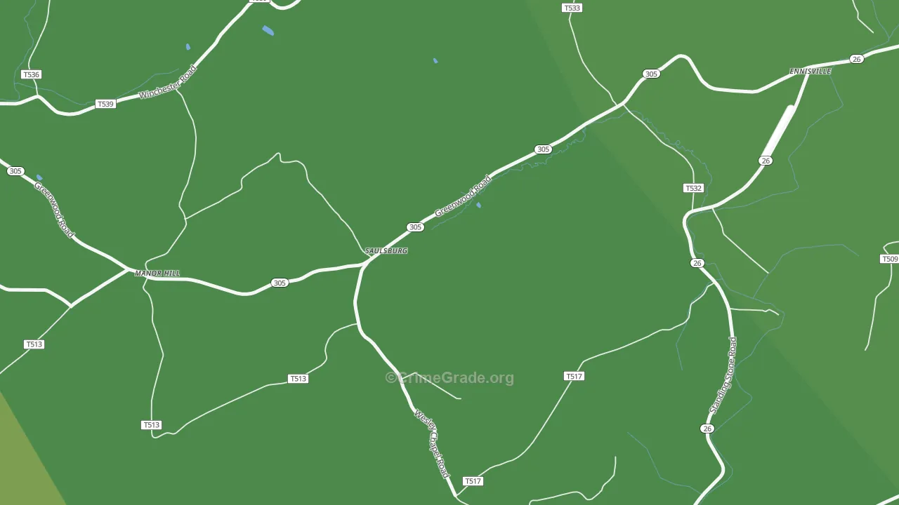 Saulsburg, PA Map of Vandalism Rates
