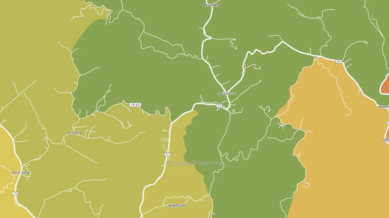 Saulsville, WV Map of Vandalism Rates