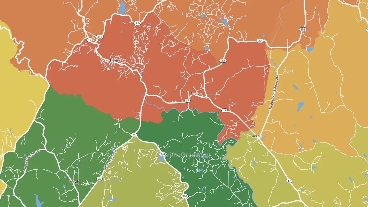 Sautee Nacoochee, GA Map of Vandalism Rates