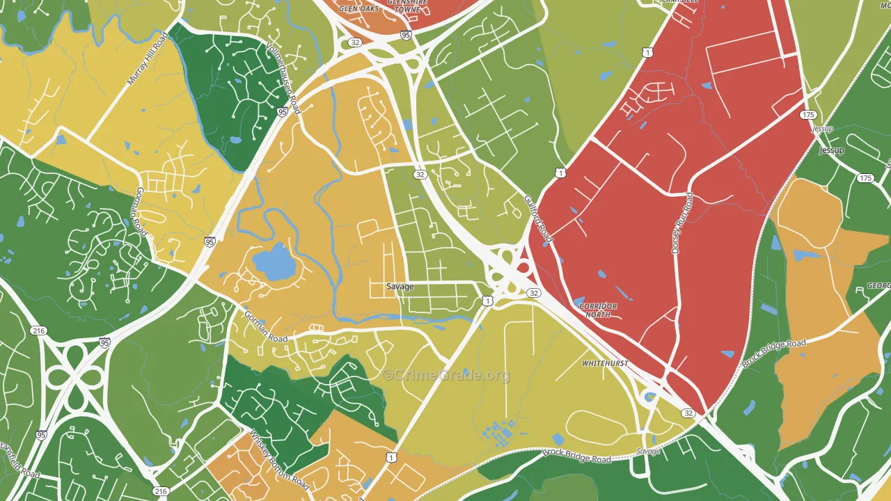 Savage, MD Map of Vandalism Rates