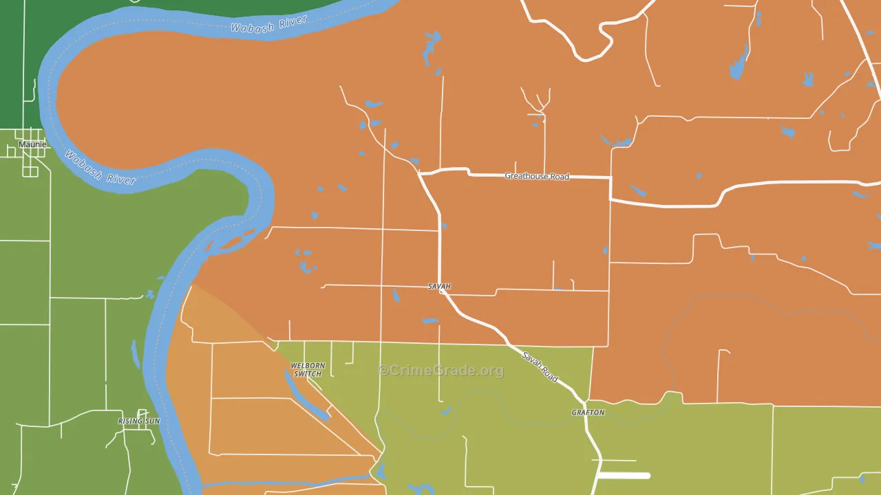 Savah, IN Map of Vandalism Rates