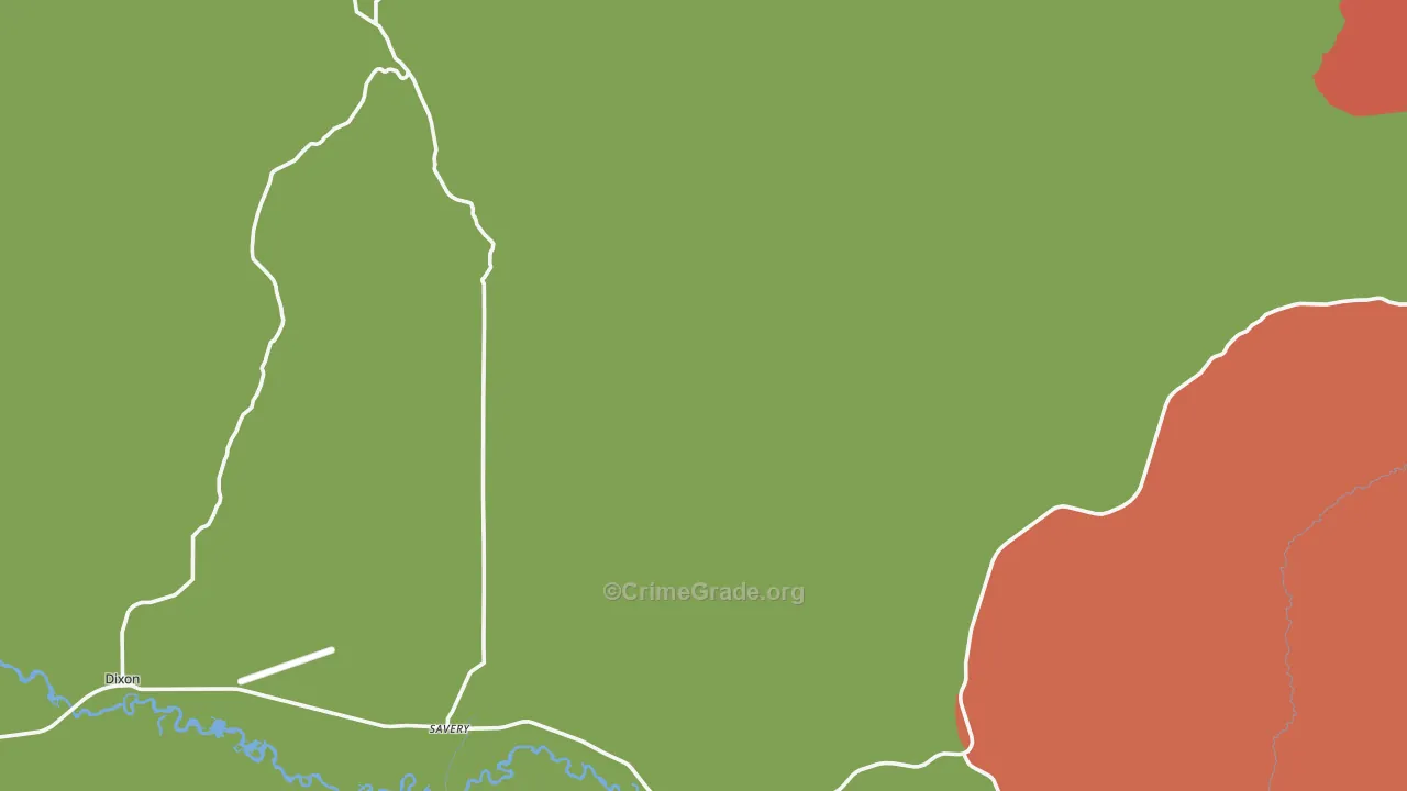 Savery, WY Map of Vandalism Rates