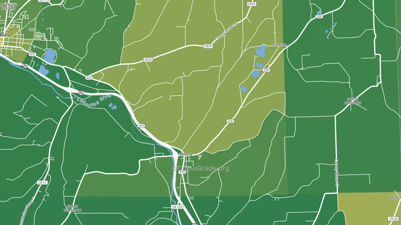 Savona, NY Map of Vandalism Rates