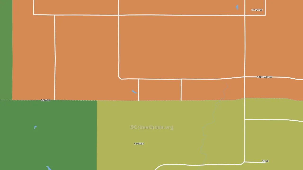 Savonburg, KS Map of Vandalism Rates