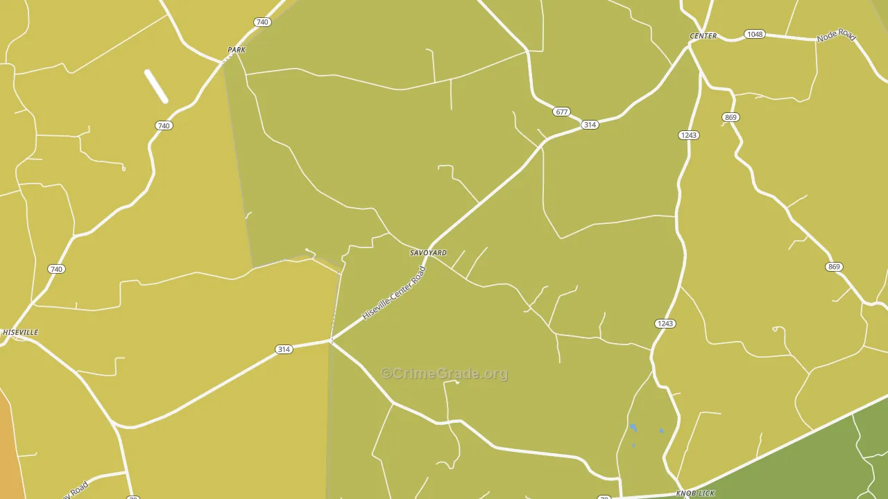 Savoyard, KY Map of Vandalism Rates
