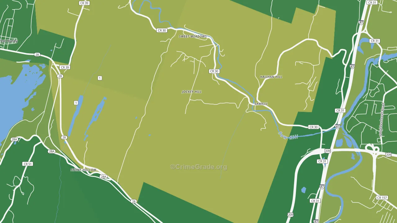 Sawkill, NY Map of Vandalism Rates