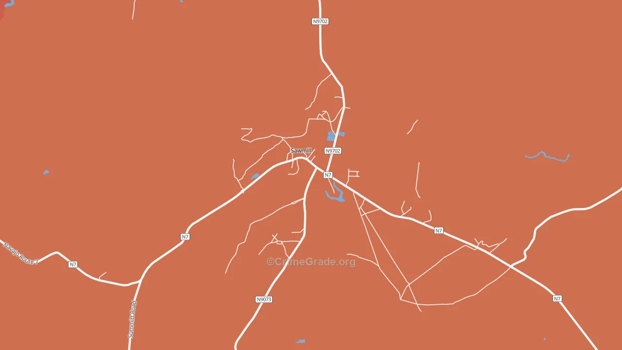 Sawmill, AZ Map of Vandalism Rates
