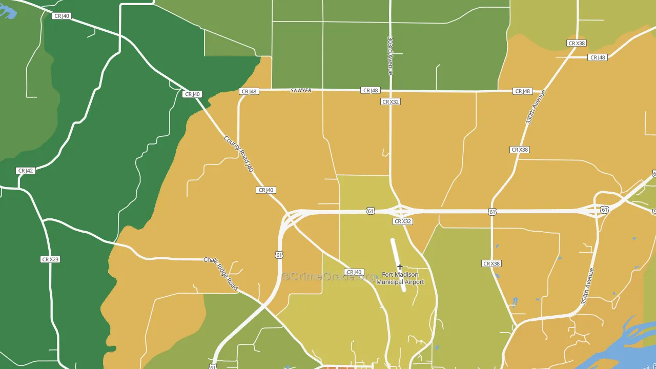 Sawyer, IA Map of Vandalism Rates