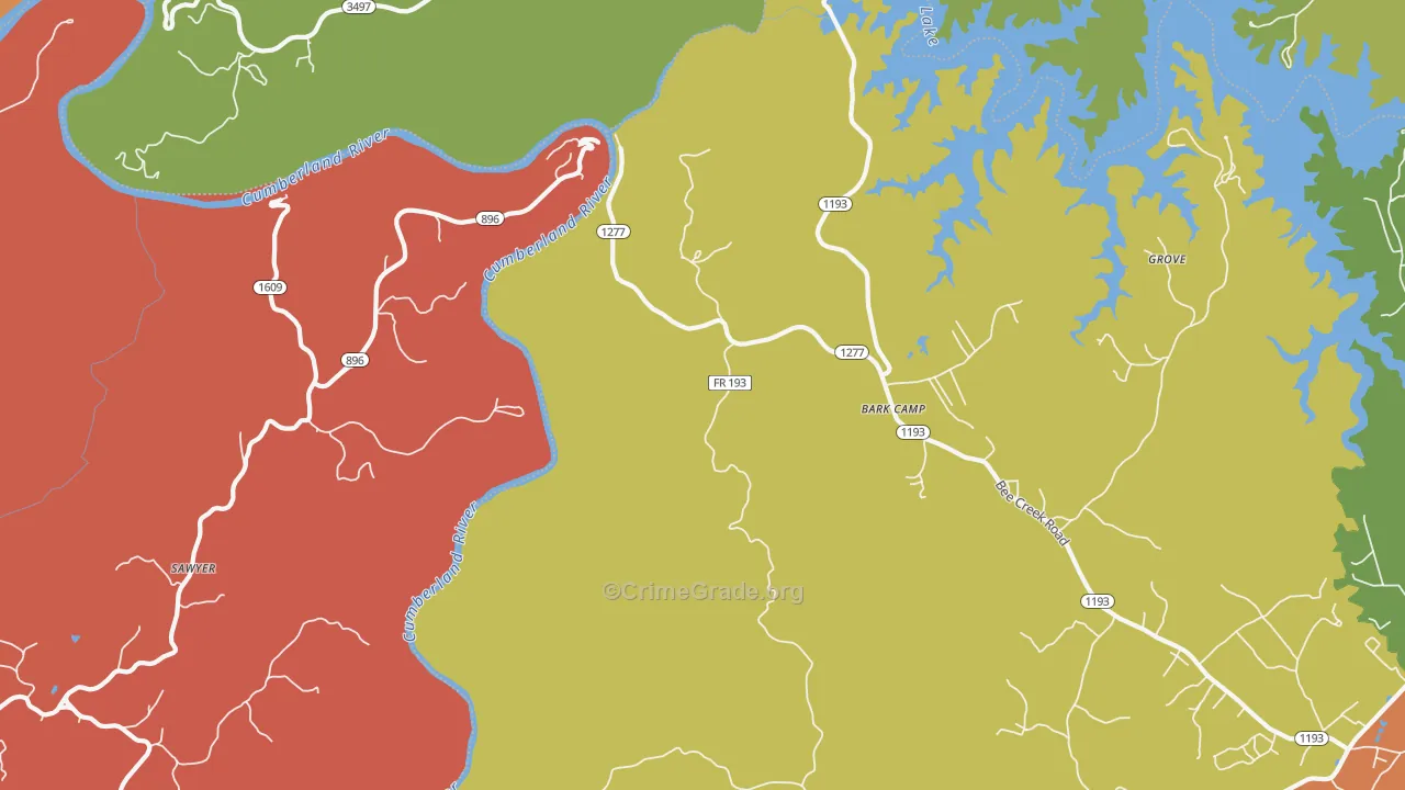 Sawyer, KY Map of Vandalism Rates