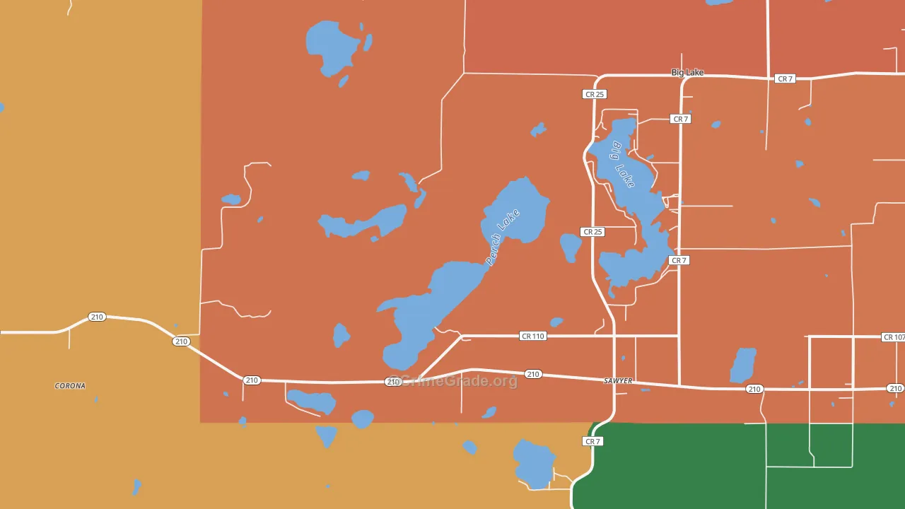 Sawyer, MN Map of Vandalism Rates