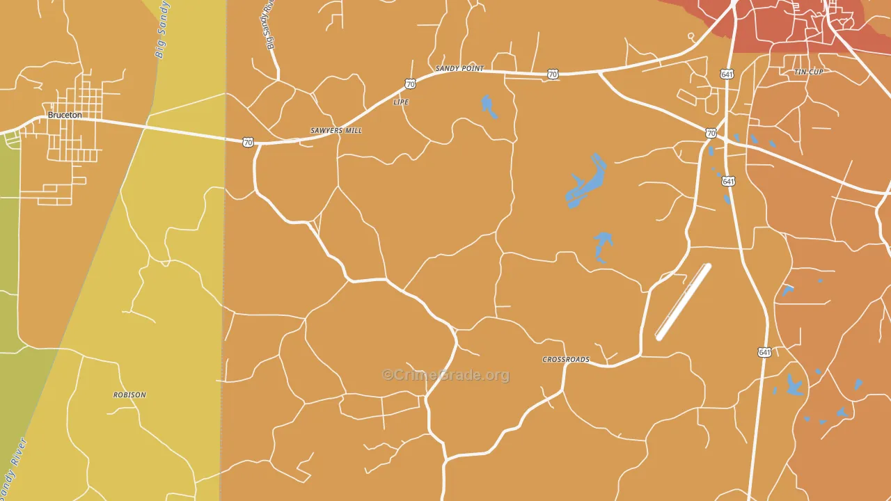 Sawyers Mill, TN Map of Vandalism Rates