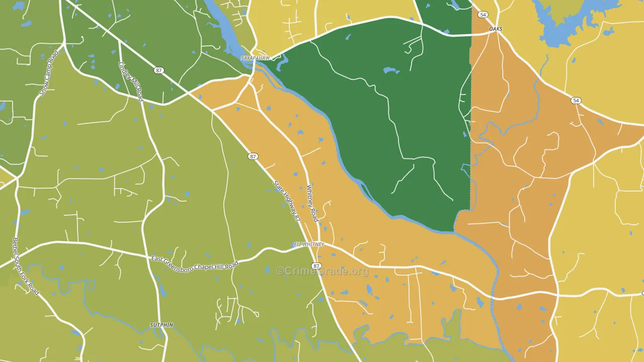 Saxapahaw, NC Map of Vandalism Rates