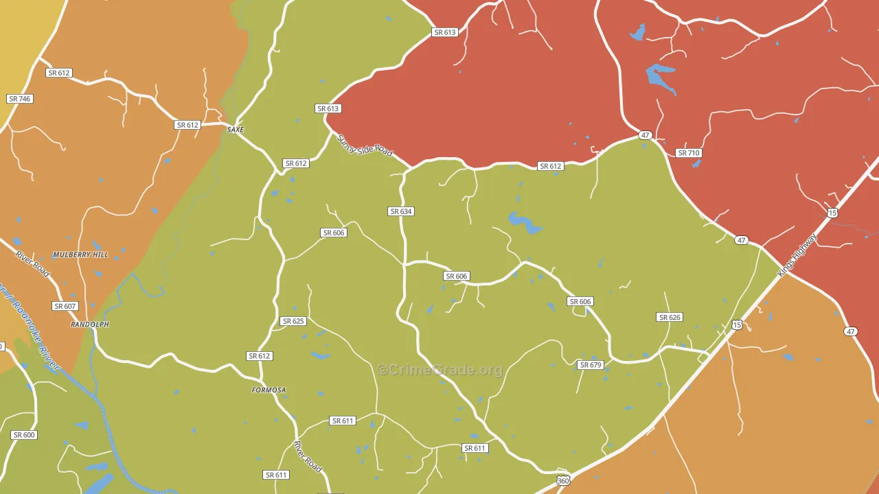 Saxe, VA Map of Vandalism Rates