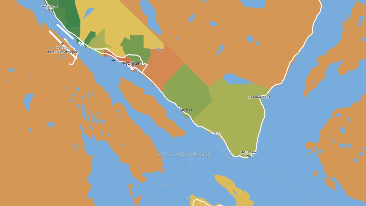 Saxman, AK Map of Vandalism Rates
