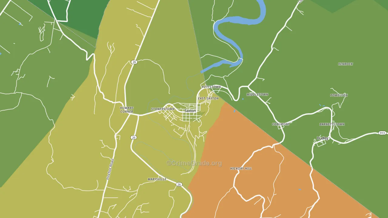 Saxton, PA Map of Vandalism Rates