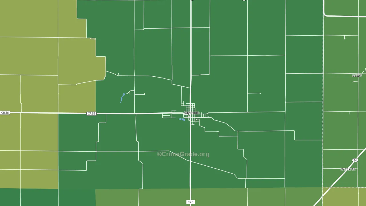 Saybrook, IL Map of Vandalism Rates