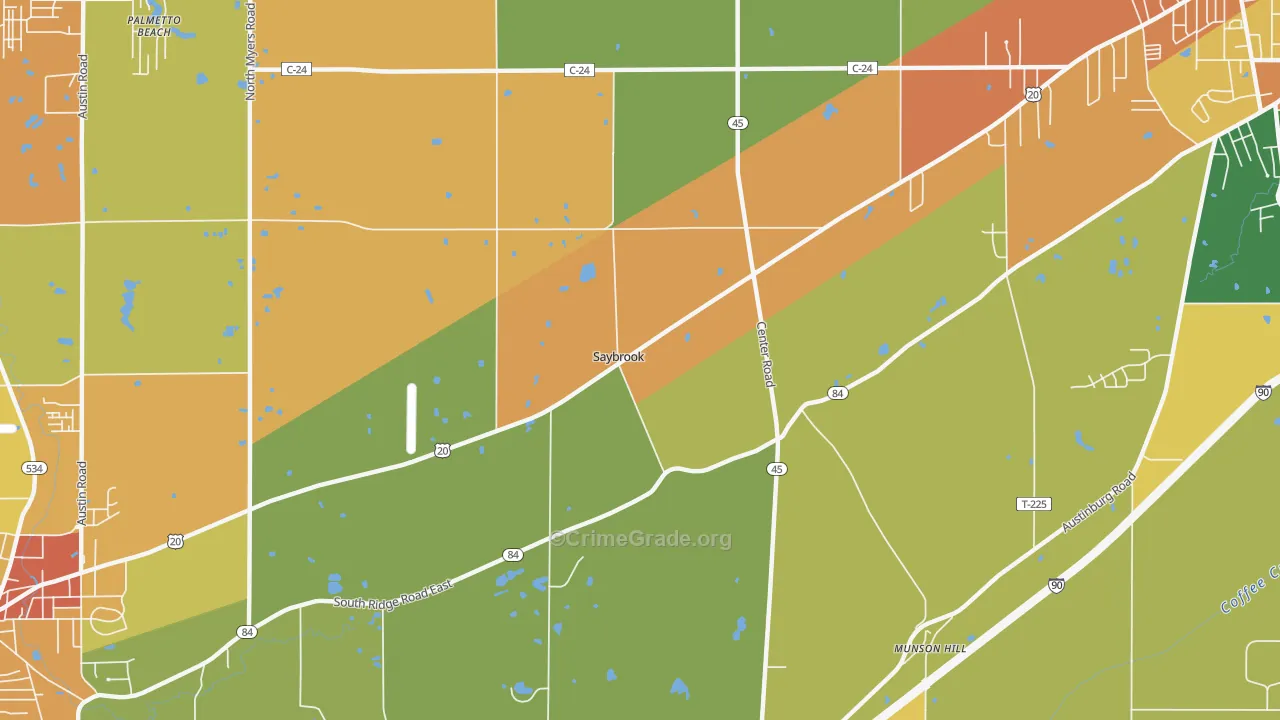 Saybrook, OH Map of Vandalism Rates