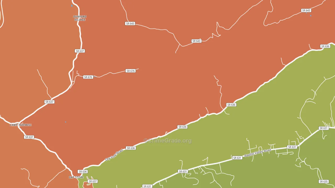 Sayersville, VA Map of Vandalism Rates