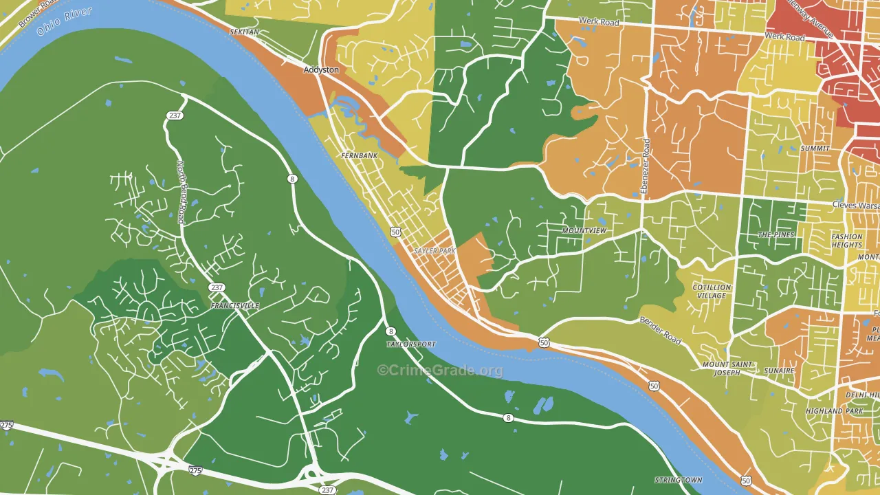 Sayler Park, Cincinnati, OH Map of Vandalism Rates