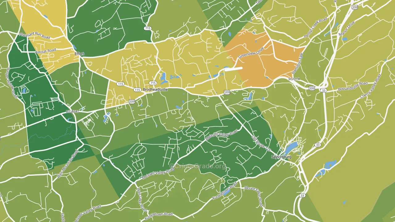 Saylorsburg, PA Map of Vandalism Rates