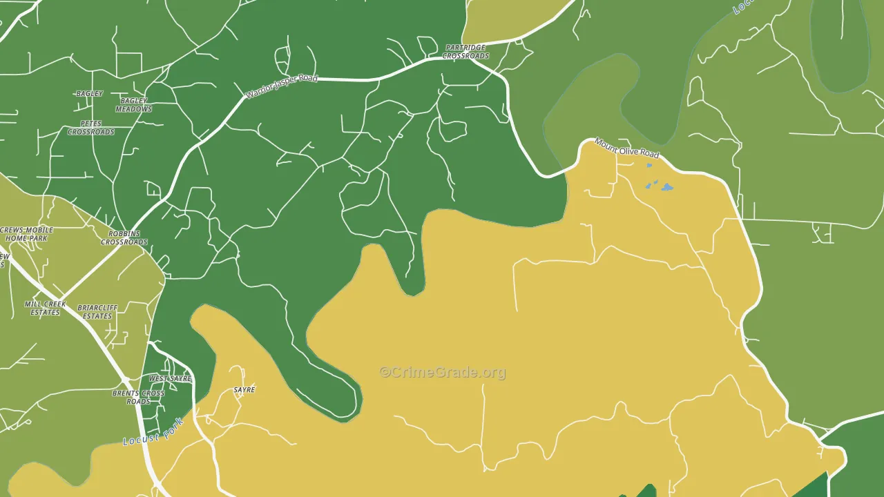 Sayre, AL Map of Vandalism Rates