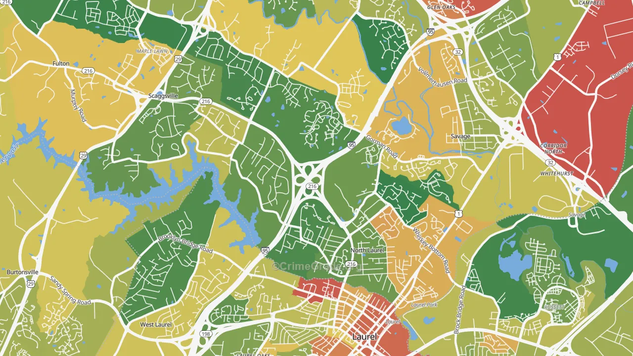 Scaggsville, MD Map of Vandalism Rates