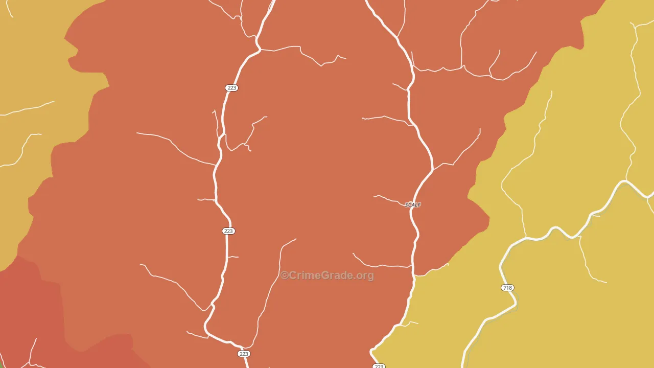 Scalf, KY Map of Vandalism Rates