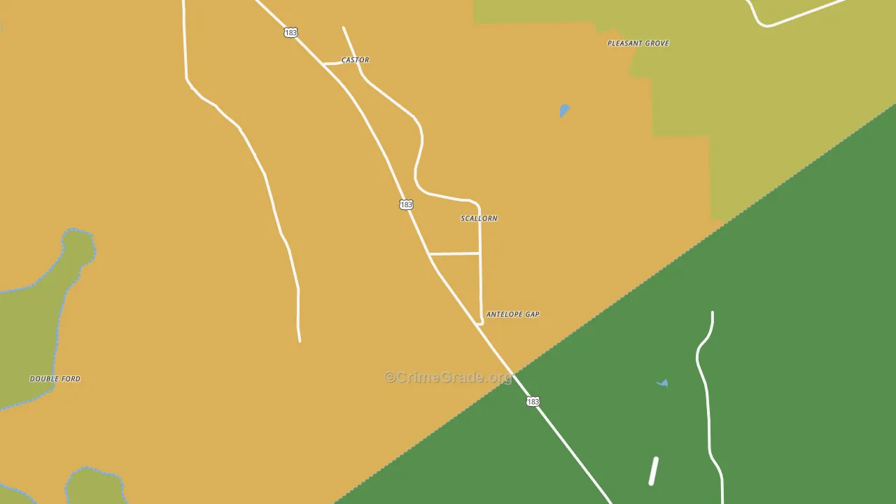 Scallorn, TX Map of Vandalism Rates