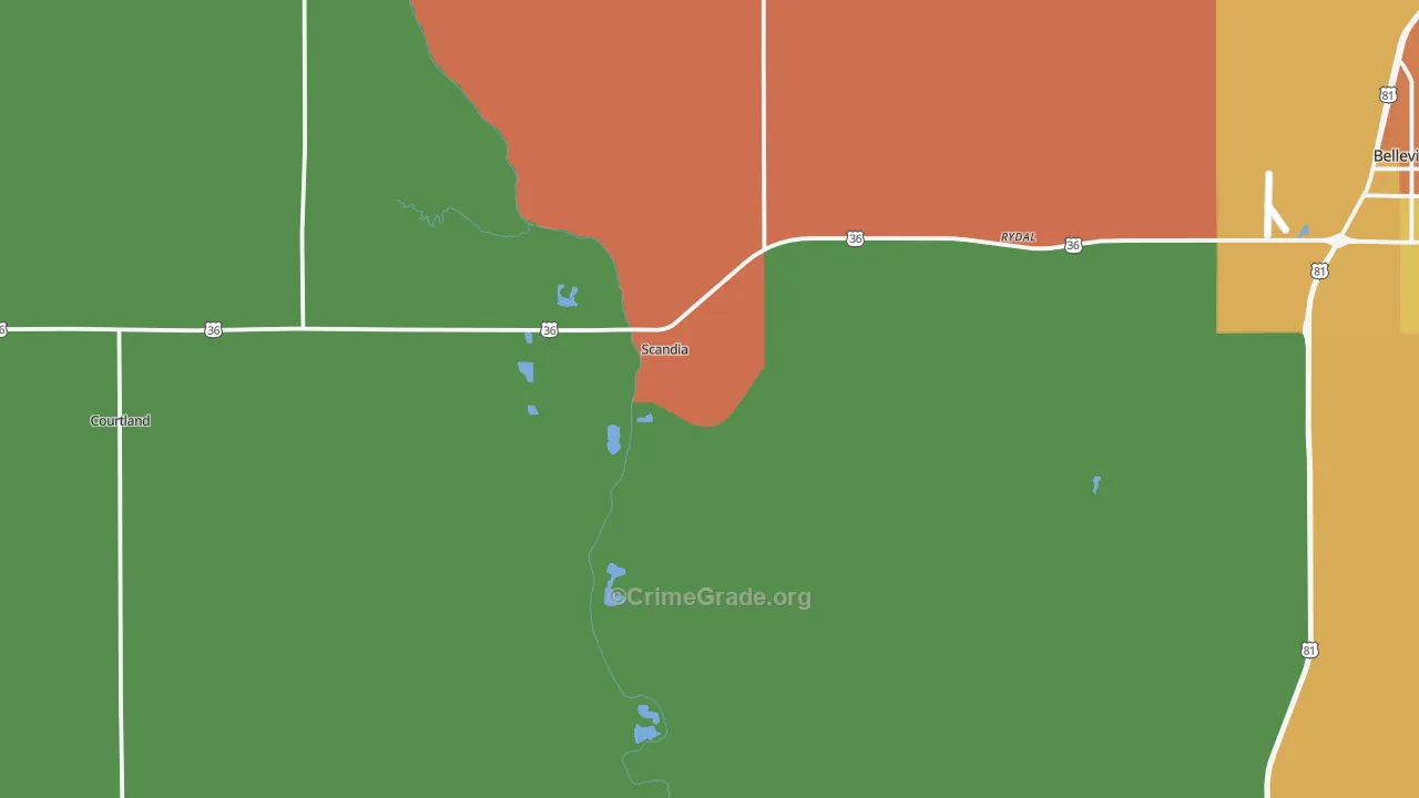 Scandia, KS Map of Vandalism Rates