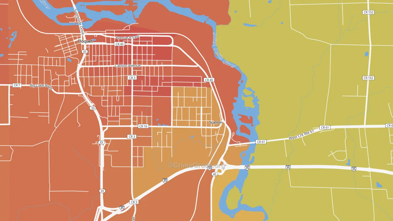 Scanlon, MN Map of Vandalism Rates