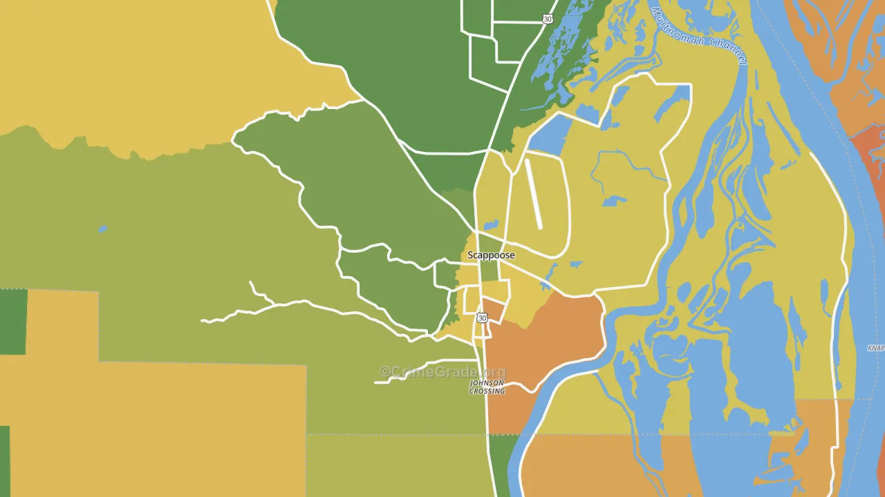 Scappoose, OR Map of Vandalism Rates