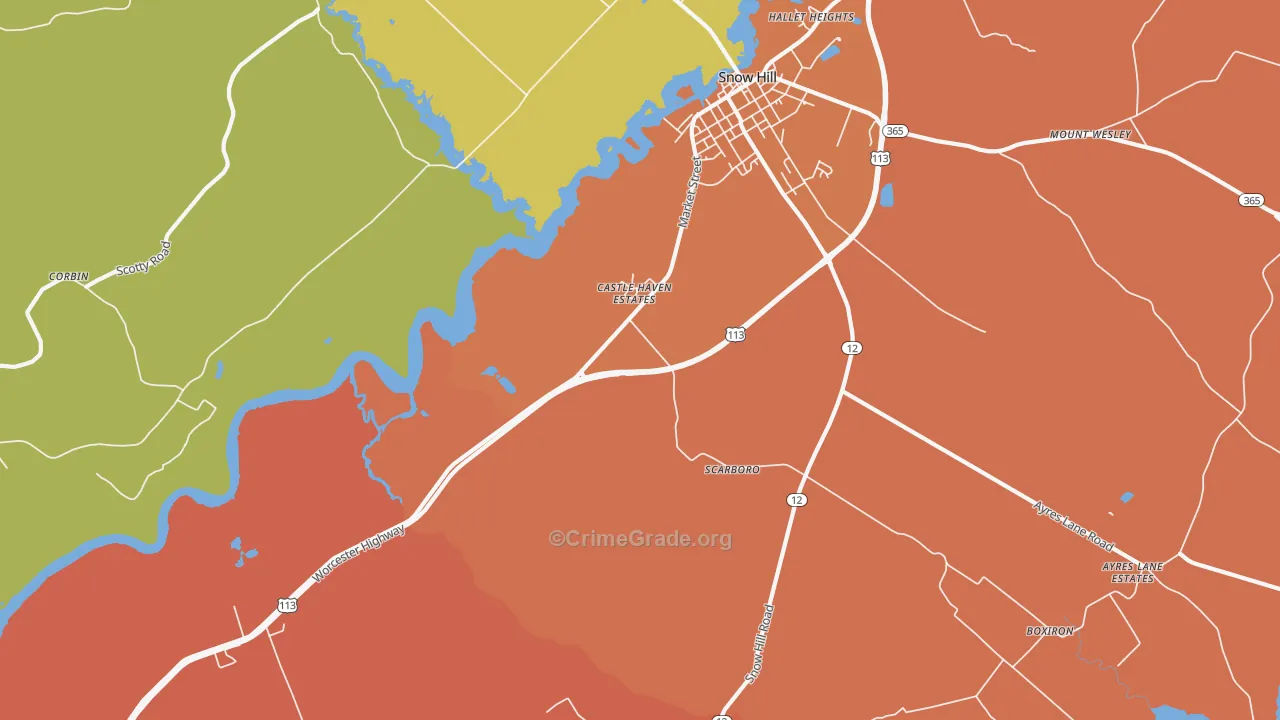 Scarboro, MD Map of Vandalism Rates