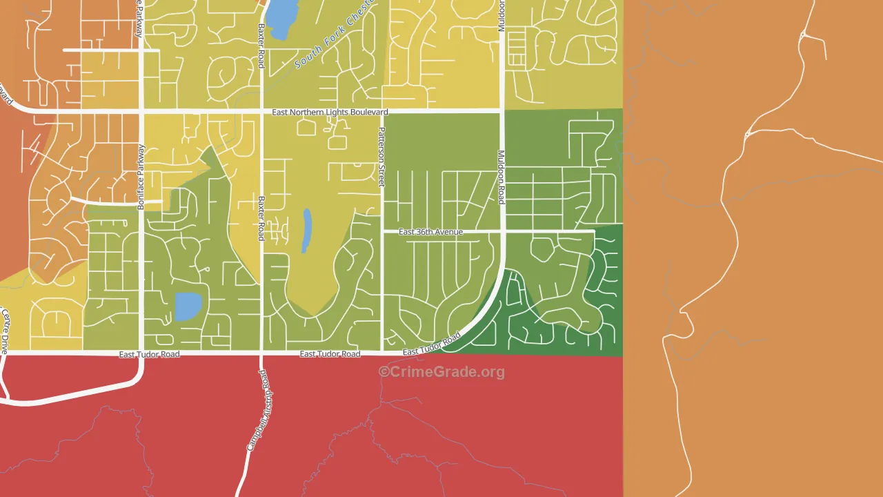 Scenic Foothills, Anchorage, AK Map of Vandalism Rates