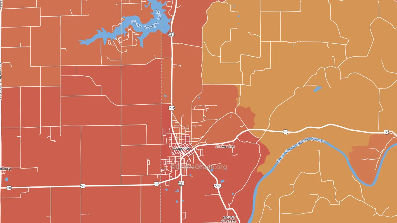 Scenic Hill, IN Map of Vandalism Rates
