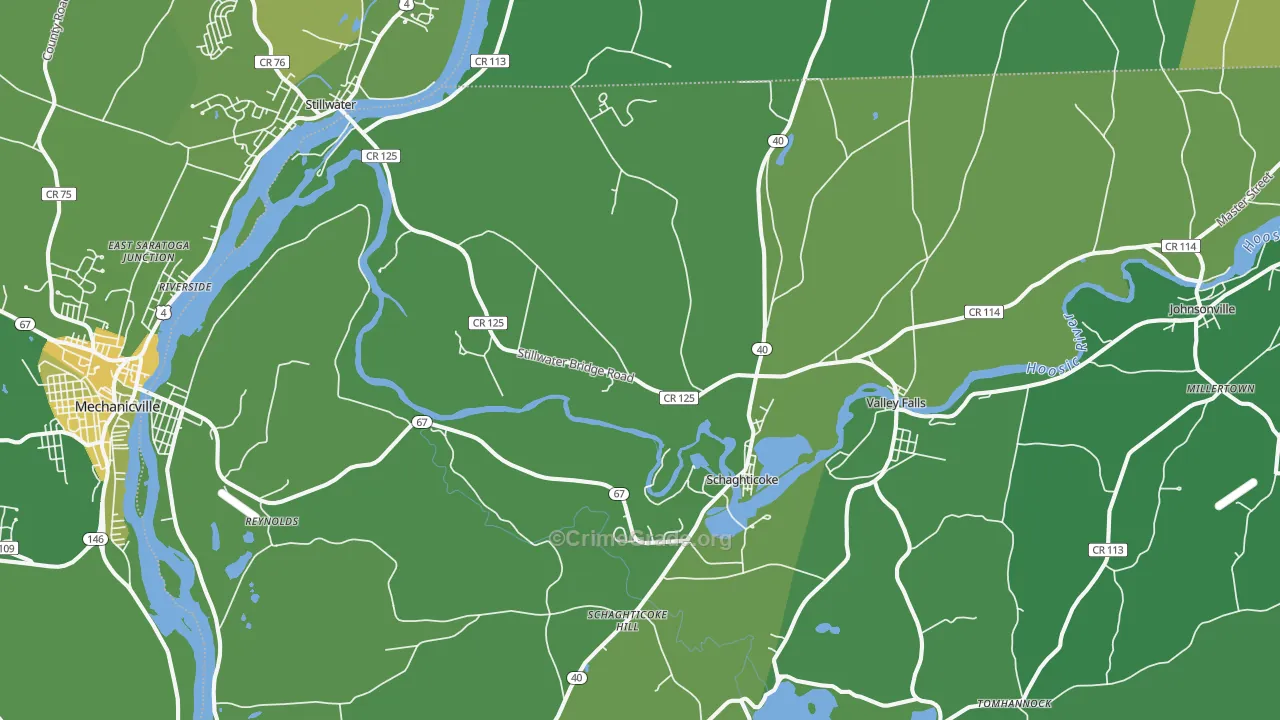 Schaghticoke, NY Map of Vandalism Rates