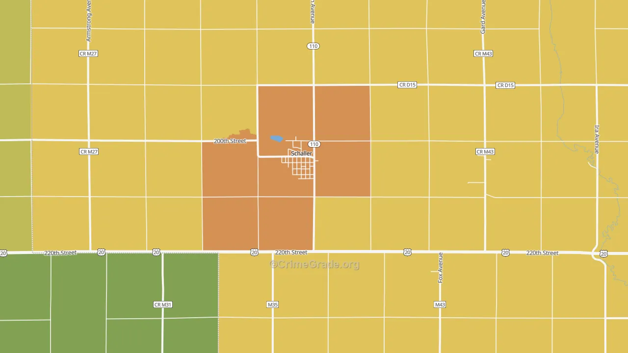 Schaller, IA Map of Vandalism Rates