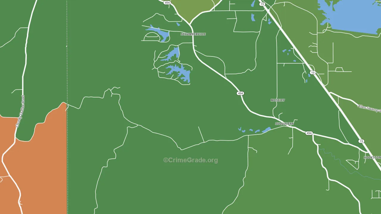 Schamberville, MS Map of Vandalism Rates