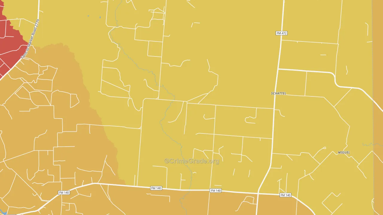 Schattel, TX Map of Vandalism Rates