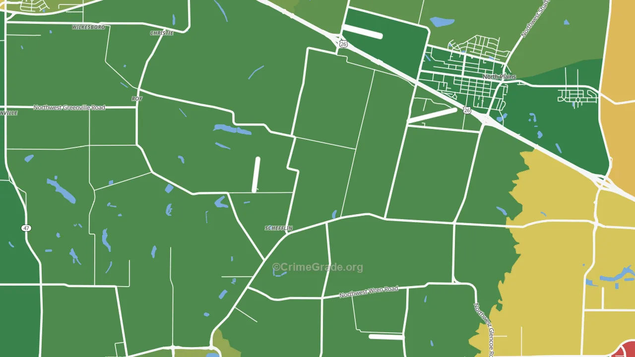 Schefflin, OR Map of Vandalism Rates